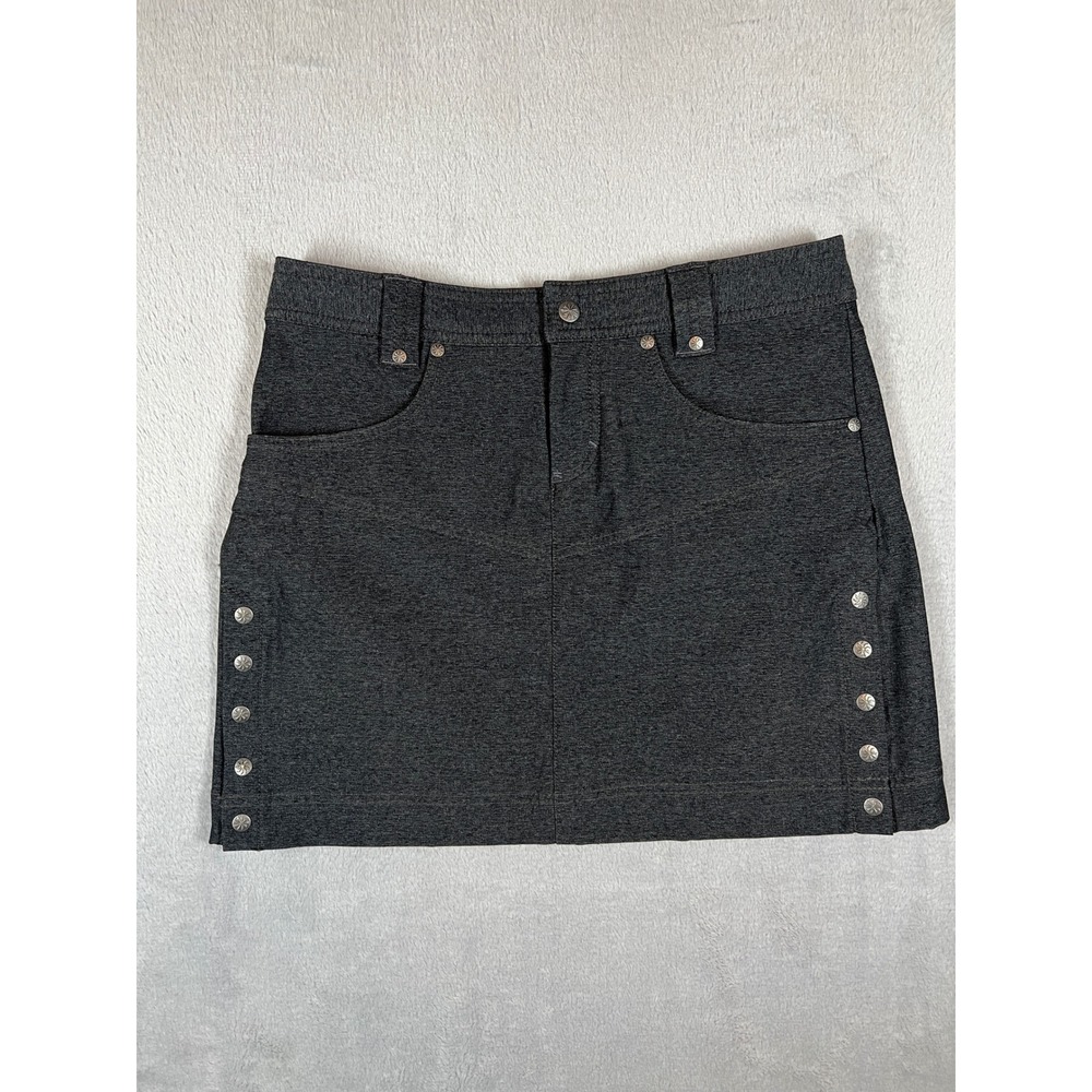 Athleta Take a Hike Side Snap Mini Skirt Charcoal Gray Active Travel Skirt 2